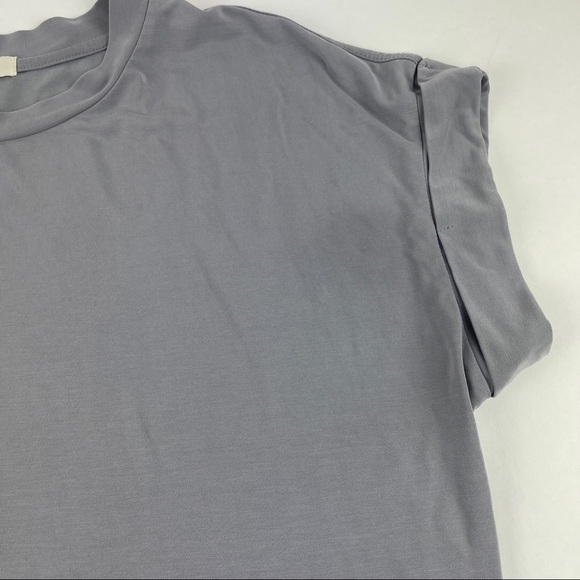 All Row Tshirt Womens Gray Crew Neck Rolled Sleeve - Picture 6 of 9